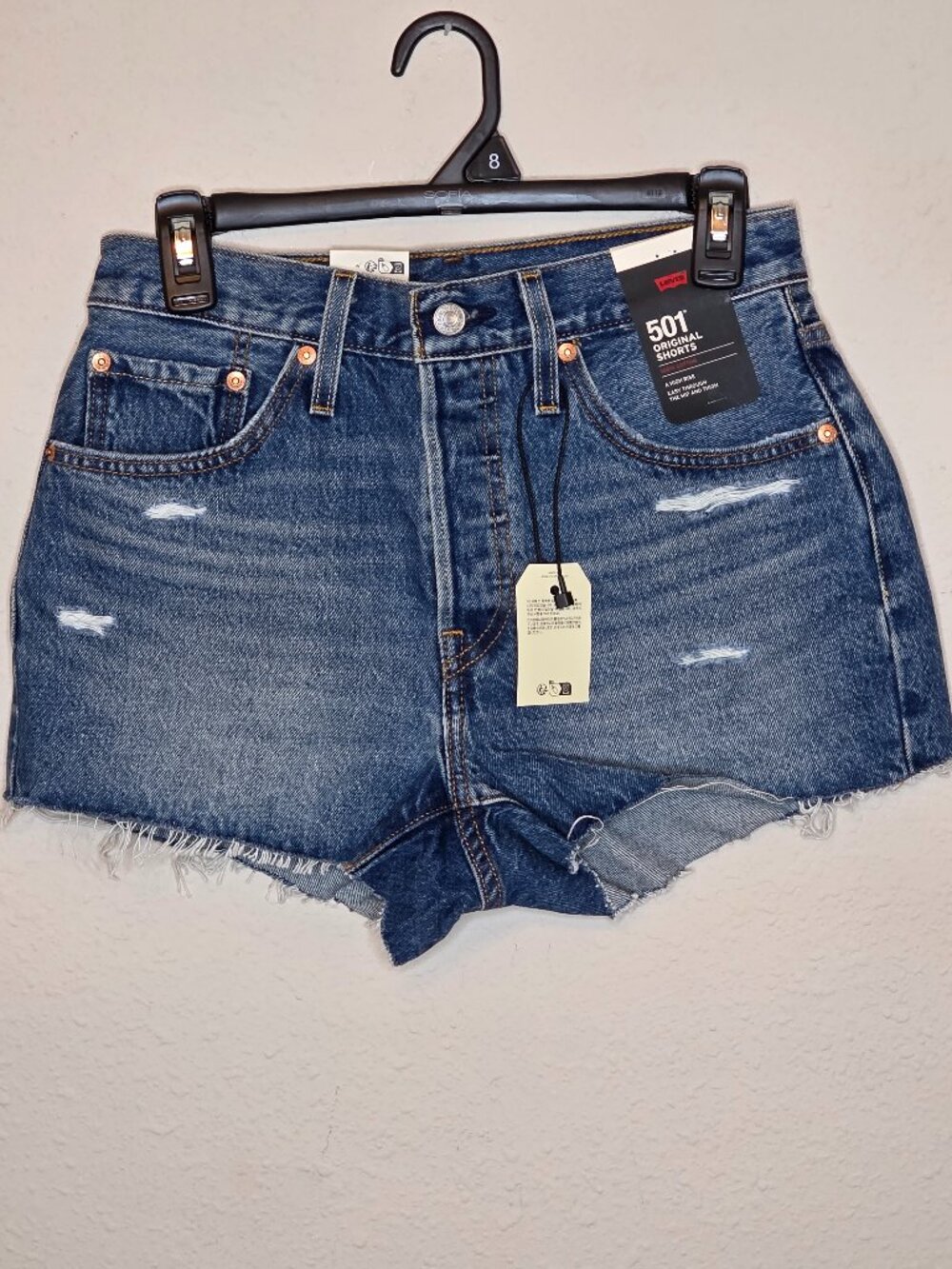 Levi's 501 Distressed High Rise Women's Cutoff Shorts, Size 27
